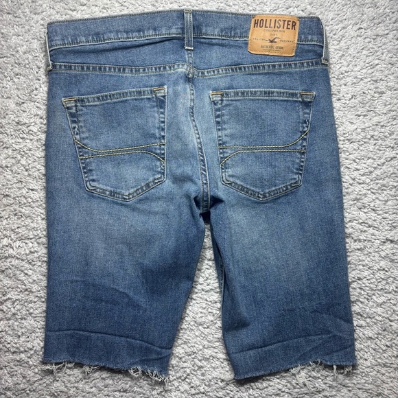 Hollister Shorts Mens 33 Cut Offs Frayed Raw Hem Grunge Denim Streetwear Work - Picture 4 of 6